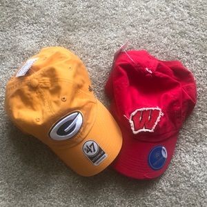 Brand New Packers and Wisconsin Hats